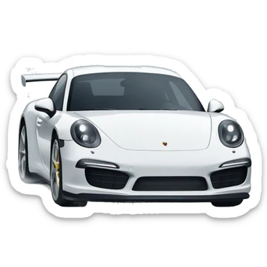 Ein weißer Porsche im Schnee  sticker