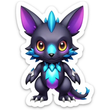 Cute cool colorful dark fantasy-Digimon-animal-hybrid full body sticker