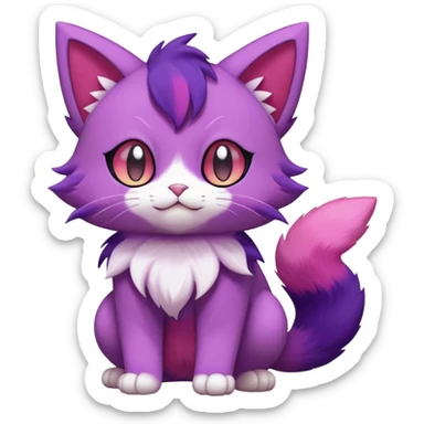Purrloin-Skitty-Pokémon-Fakémon-hybrid-creature (full body) sticker