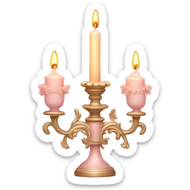 light pink candler with A faint candlelight, Rococo style sticker