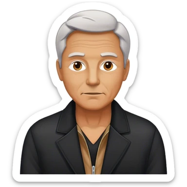 mature man in black jacket sticker