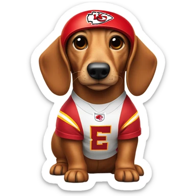 Wiener dog chiefs fan sticker