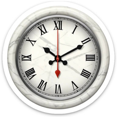 White marble effect Clock sticker