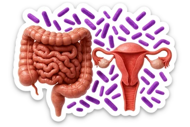 intestino umano anatomico realistico accanto ad un utero umano anatomico realistico, dietro i due organi fluttuano batteri intestinali con questo colore: #971ef1, iperrealistico 4k
isolata su sfondo bianco sticker