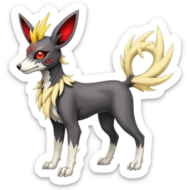 Skeletal Skinny Jolteon-Houndoom-Bolthund-Manectric-fusion sticker