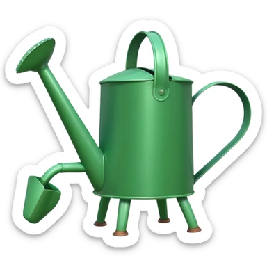 give me a watering can with legs. anthropomorphise the can sticker