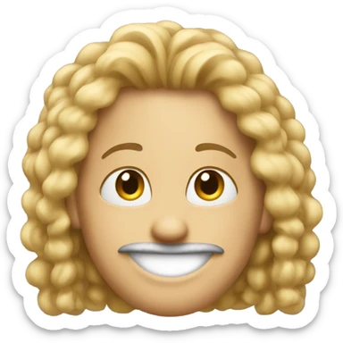 create a emoji smile face with hairs, nose and ear sticker