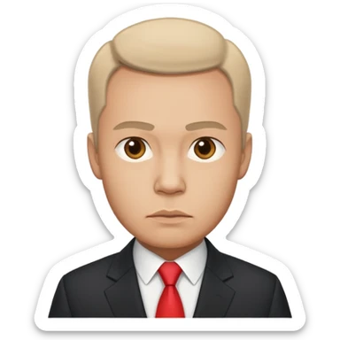 a male politician in a business suit with a Russian flag sticker