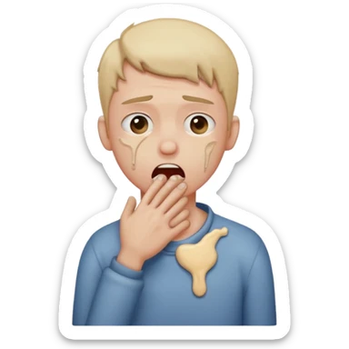 A person choking themselves sticker