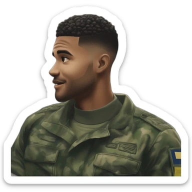Uber Cariocas do Rio de Janeiro Brasil, criar do RJ roupas típicas da favela Streetwear black Brazilian young favela barberman doing a degradê militar fade haircut in a black Brazilian Man sticker