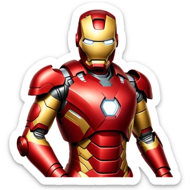 iron man superhero red and gold armor sticker