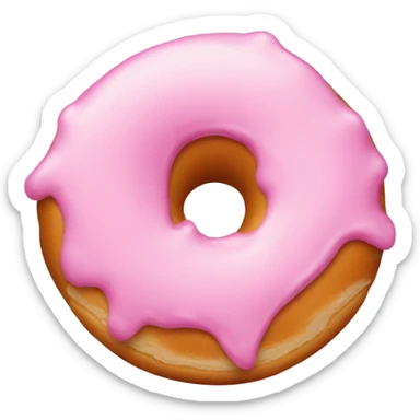letter s looking like donut frosted with pink icing sticker