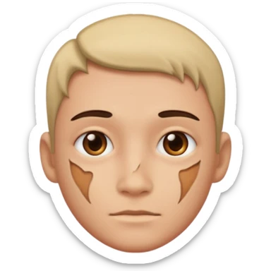 Create an down person whit a facial scar  sticker