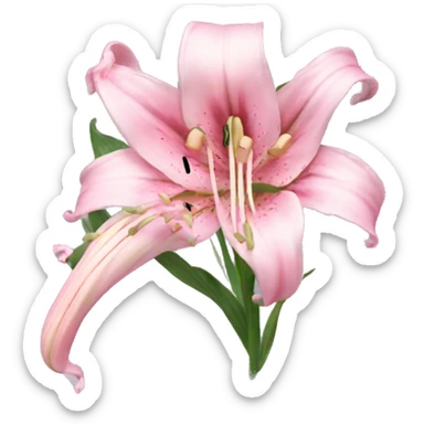 light pink lilium with bows sticker