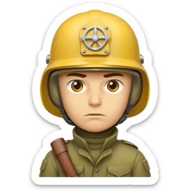 Soldier just face no body generic yellow skin with a gunner helmet that has no insignia sticker