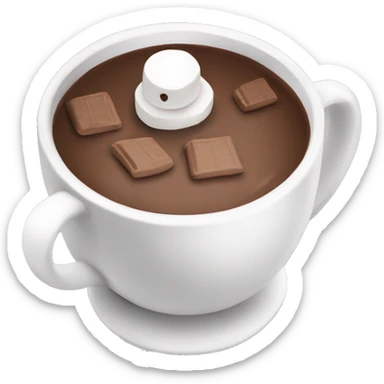 Hot chocolate with marshmallows ￼ sticker