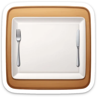 top view of an empty dining table with a white mat over it. sticker
