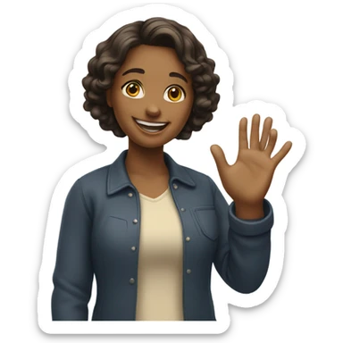 A girl that say hello sticker