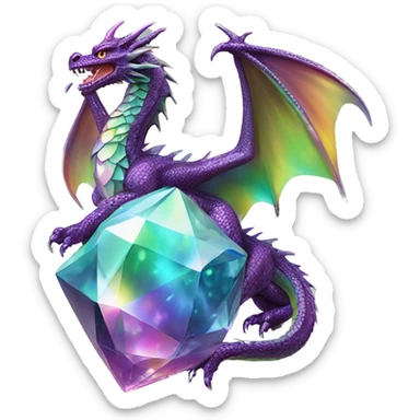 56-carat iridescent diamond crystal dragon sticker