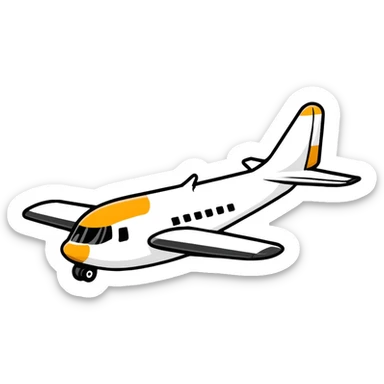 goose shaped like an airplane, airplane with goose features sticker