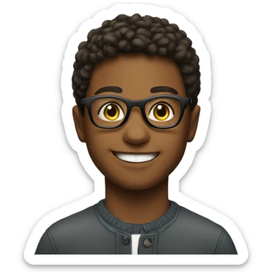 smiling boy in glasses indoors vote 2024 sticker