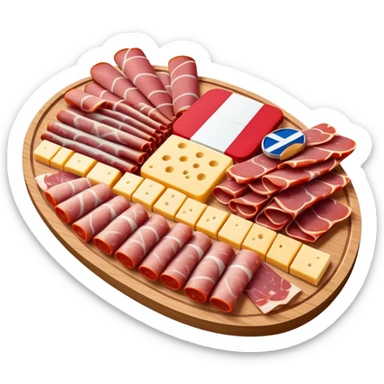 French flag on top of a SPAM charcuterieplatter sticker