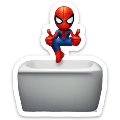 Spiderman THUMB UP in a bathroom sticker
