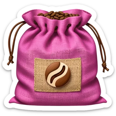 pink bag of coffee beans sticker