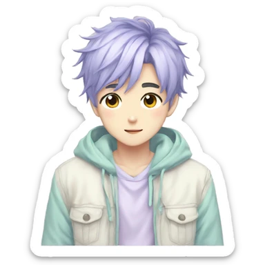 Cute Anime Pastel Boy sticker