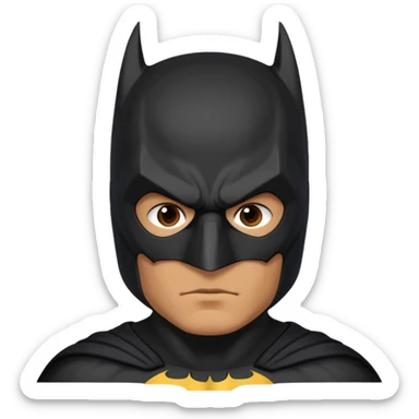 The below right one is perfect but just remove the hair and put batman mask on him  sticker