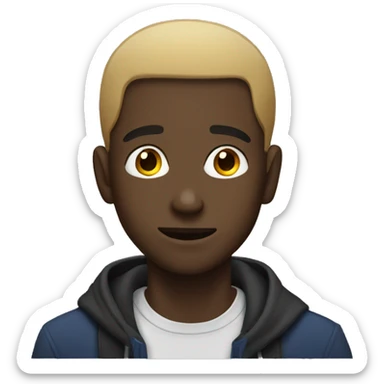 black man watching anime sticker