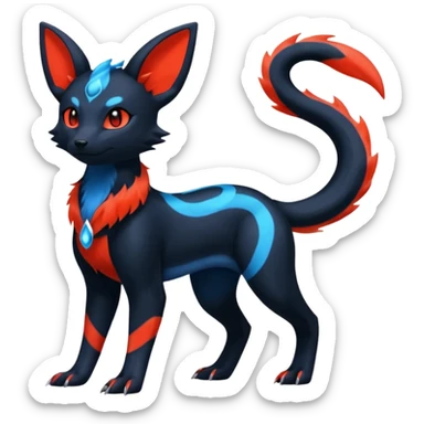Umbreon-Amaura-Salandit-Fakémon-fusion (full body) sticker