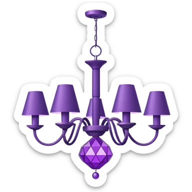 minimalist modern purple chandelier sticker