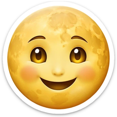 A smiling moon emoji rolling its eyes sticker