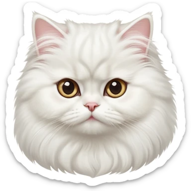 cinematic-adorable-big-eyed-fluffy-solid white-persian-cat-portrait-emoji,-head-tilted-playfully-with-a-sweet-expression,-fluffy-solid white-fur,-simplified-yet-irresistibly-cute-features-with-large,-expression, solid ginger persian cat sticker