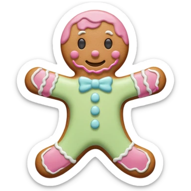 Gingerbread man pastel sticker