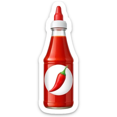 thai chilli sauce bottle with white cap sticker