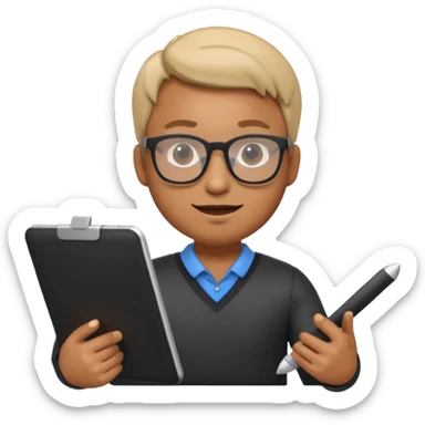 3D imoji of man who is graphics design sticker