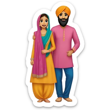 Sikh son daughter mother father sticker