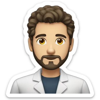 Giovanni Gosch Berton medical student with short beard, dark heir sticker