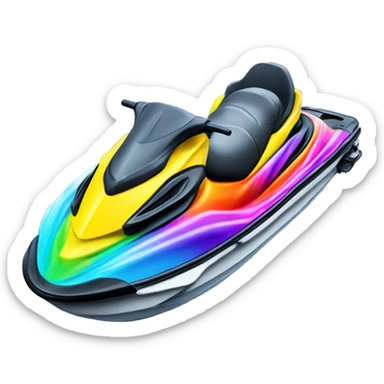 Realistic tie dye jet ski isolated. sticker