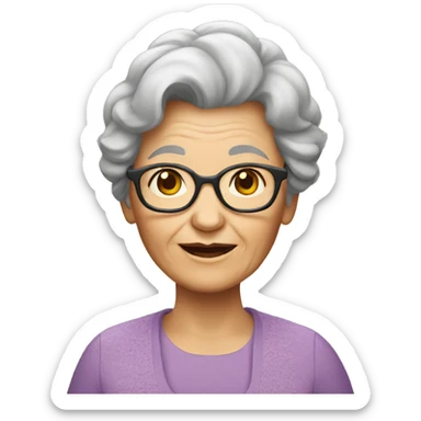 Granny with brown hair family sticker