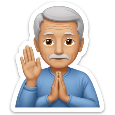 Old man namaste emoji sticker