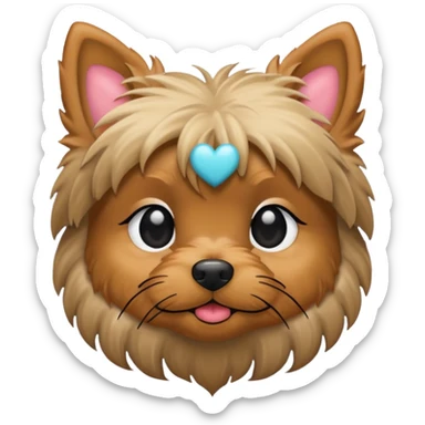 Yorkie with heart eyes sticker