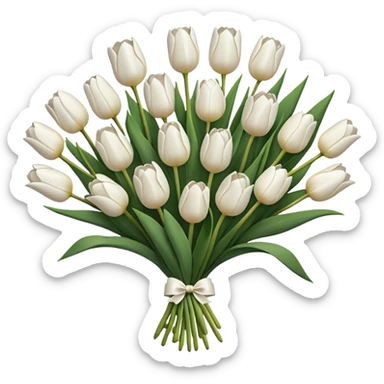 white tulip bouquet  sticker