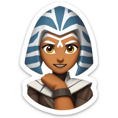 Excited ahsoka tano raising fists  sticker