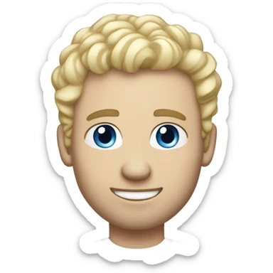 full body standing light curl blonde 30yo man blue eyed pale skin sticker