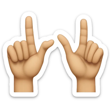 Create an emoji that shows a hand making the gesture of the letter "L" with the fingers, where the thumb and index finger form the "L" shape, while the other fingers are folded into the palm sticker