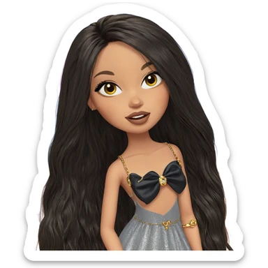 girl with long hair jewelry sticker