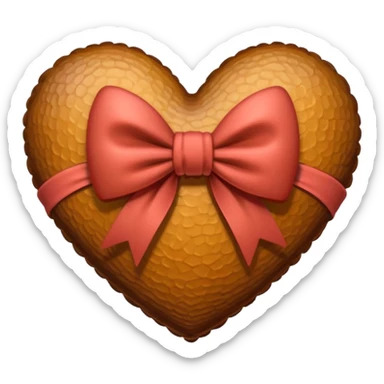 Brown heart with bow sticker